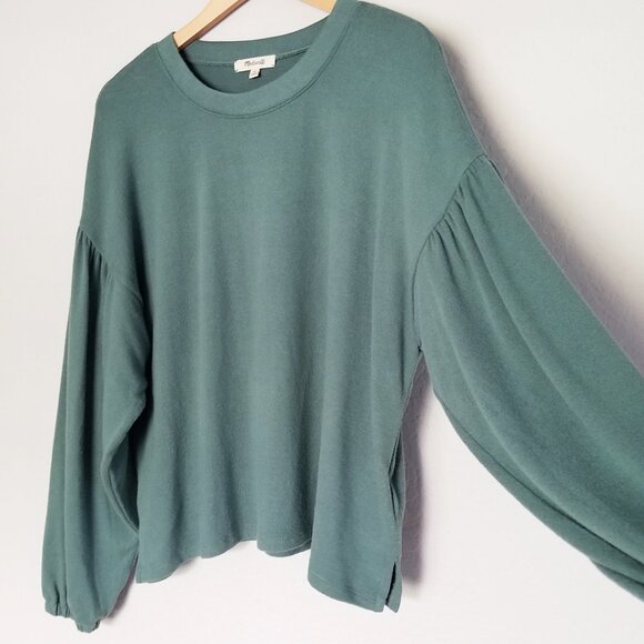 Madewell Dreamiest Knit Long-Sleeve Tee Size M Simply Sage Green Balloon Slv $68 - Picture 6 of 15